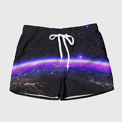 Женские шорты Планета и неоновое свечение