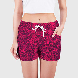 Шорты женские Насыщенный розовый текстура, цвет: 3D-принт — фото 2