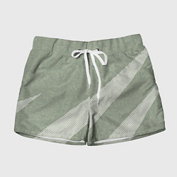 Женские шорты Светлый серо-зелёный абстрактный