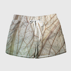 Шорты женские Прожилки листика, цвет: 3D-принт