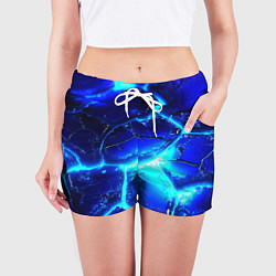 Шорты женские Синие плиты лед, цвет: 3D-принт — фото 2