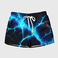 Женские шорты Голубой разлом из молний