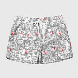 Шорты женские Серые будни и красные выходные иероглифами, цвет: 3D-принт