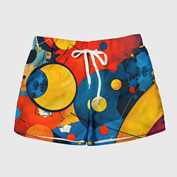 Шорты женские Динамичный красочный паттерн, цвет: 3D-принт