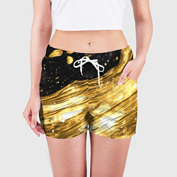 Шорты женские Золотой текстурный фон, цвет: 3D-принт — фото 2