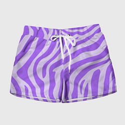 Шорты женские Лавандовый тигровый паттерн, цвет: 3D-принт