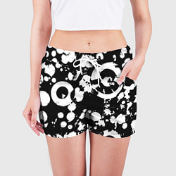 Шорты женские Модная чб абстракция - нейроарт, цвет: 3D-принт — фото 2