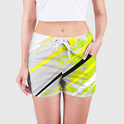 Шорты женские Color white light green, цвет: 3D-принт — фото 2