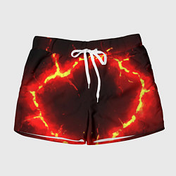 Женские шорты Красный круг из огня текстура