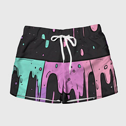Женские шорты Стекающая краска текстура
