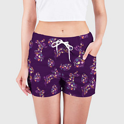 Шорты женские Кролики и яйца, цвет: 3D-принт — фото 2