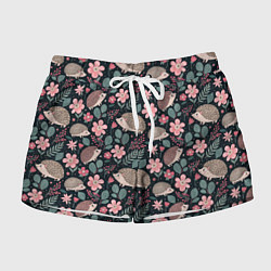 Женские шорты Ёжики в цветах