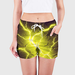 Шорты женские Color yellow black, цвет: 3D-принт — фото 2