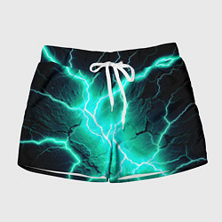 Шорты женские Color light blue black, цвет: 3D-принт