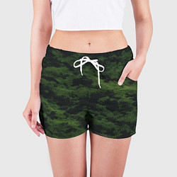 Шорты женские Темно-зеленая камуфляжная текстура, цвет: 3D-принт — фото 2