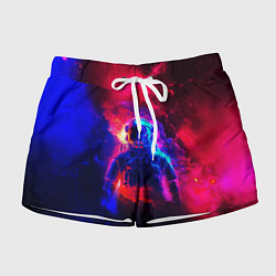 Шорты женские Космонавт в пламени, цвет: 3D-принт