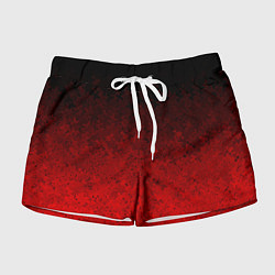 Шорты женские Чёрно-красный текстурный градиент, цвет: 3D-принт