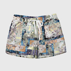 Шорты женские Цветочная геометрическая абстракция, цвет: 3D-принт