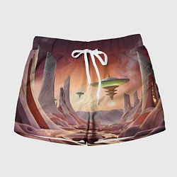 Шорты женские Фантастический инопланетный город, цвет: 3D-принт