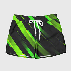Шорты женские Color black green, цвет: 3D-принт
