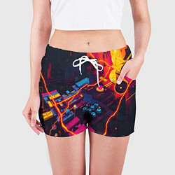 Шорты женские Техническая абстракция, цвет: 3D-принт — фото 2
