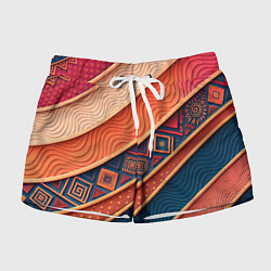 Шорты женские Геометрия в солнечных тонах, цвет: 3D-принт