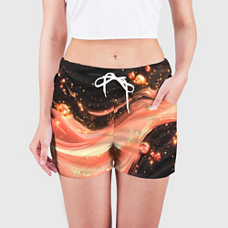 Шорты женские Персиковая волна текстура, цвет: 3D-принт — фото 2