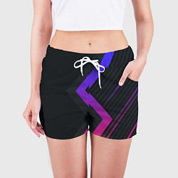 Шорты женские Color black line, цвет: 3D-принт — фото 2