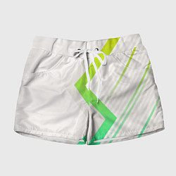 Шорты женские Color white line green, цвет: 3D-принт