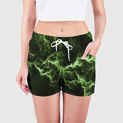 Шорты женские Lightning green glow, цвет: 3D-принт — фото 2