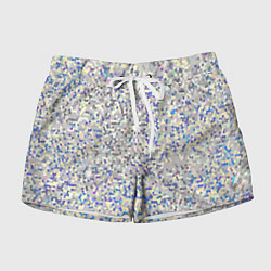 Женские шорты Мелкая мозаика перламутровый серо-голубой