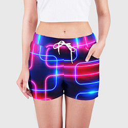 Шорты женские Цветные светящиеся неоны, цвет: 3D-принт — фото 2