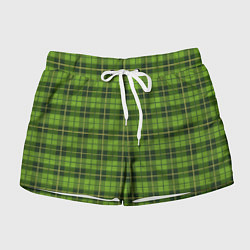 Шорты женские Зеленый тартан, цвет: 3D-принт