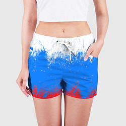 Шорты женские Патриот - флаг, цвет: 3D-принт — фото 2