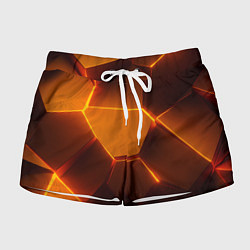 Шорты женские Оранжевые объемные пластины, цвет: 3D-принт