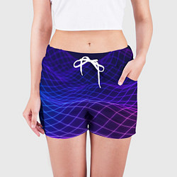 Шорты женские Абстрактные волны из сот, цвет: 3D-принт — фото 2