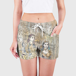Шорты женские Девушки стимпанк, цвет: 3D-принт — фото 2