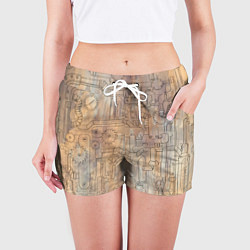 Шорты женские Стимпанк элементы, цвет: 3D-принт — фото 2