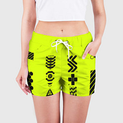 Шорты женские Кибер текстура - ядовитая, цвет: 3D-принт — фото 2