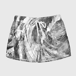 Женские шорты Абстракция - grey and white swirls