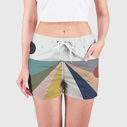 Шорты женские Черное солнце красная луна, цвет: 3D-принт — фото 2