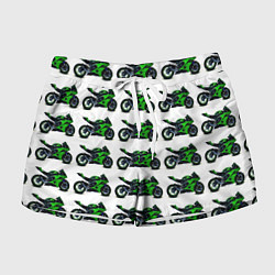 Шорты женские Motorbike green, цвет: 3D-принт