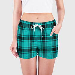 Шорты женские Checkered blue, цвет: 3D-принт — фото 2