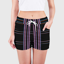 Шорты женские Neon red blue black, цвет: 3D-принт — фото 2