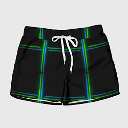 Шорты женские Neon green light blue, цвет: 3D-принт