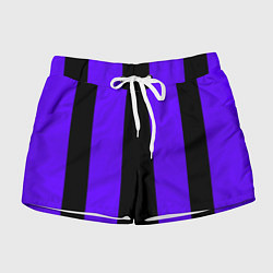 Шорты женские Color purple black stripes, цвет: 3D-принт