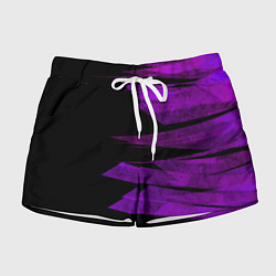 Шорты женские Color purple black stripes, цвет: 3D-принт