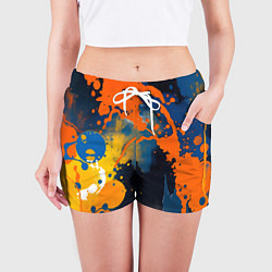 Шорты женские Краска на стене, цвет: 3D-принт — фото 2