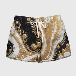 Шорты женские Черный агат и жидкое золото, цвет: 3D-принт