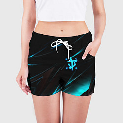 Шорты женские Doom neon stripes, цвет: 3D-принт — фото 2